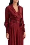 Zimmermann Silk Cropped Blouse In Red