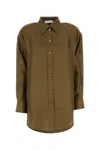 Zimmermann Camicia Crush In Seta Verde Oliva Donna In Green
