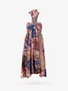 Zimmermann Devi Pleated Paisley-print Silk Halterneck Midi Dress