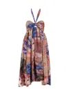 Zimmermann Silk Dress With Patch Paisley Print In Multi