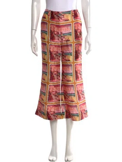 Pre-owned Zimmermann Silk Flared Pants In Pink