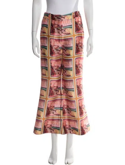 Pre-owned Zimmermann Silk Flared Pants W/ Tags In Pink