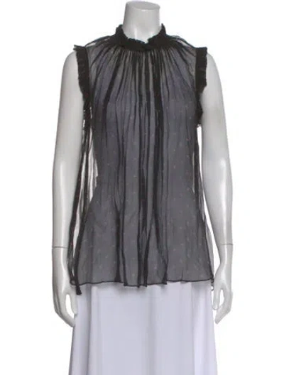 Pre-owned Zimmermann Silk Floral Print Blouse In Black
