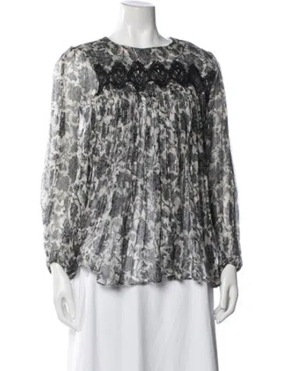Pre-owned Zimmermann Silk Floral Print Blouse In Neutral