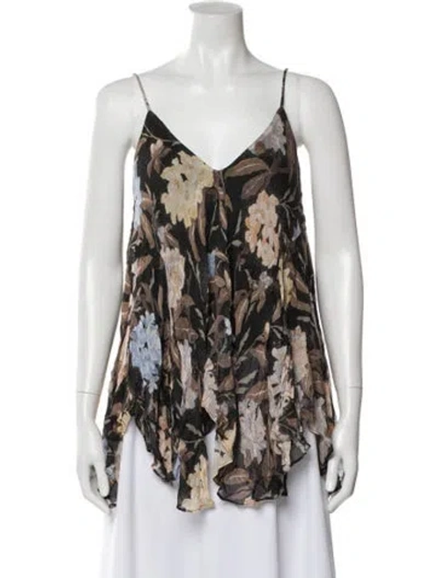 Pre-owned Zimmermann Silk Floral Print Blouse W/ Tags In Multi