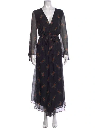Pre-owned Zimmermann Silk Floral Print Jumpsuit In Black