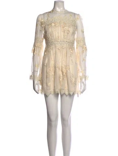 Pre-owned Zimmermann Silk Floral Print Jumpsuit In Neutrals