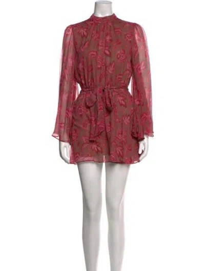 Pre-owned Zimmermann Silk Floral Print Jumpsuit In Pink