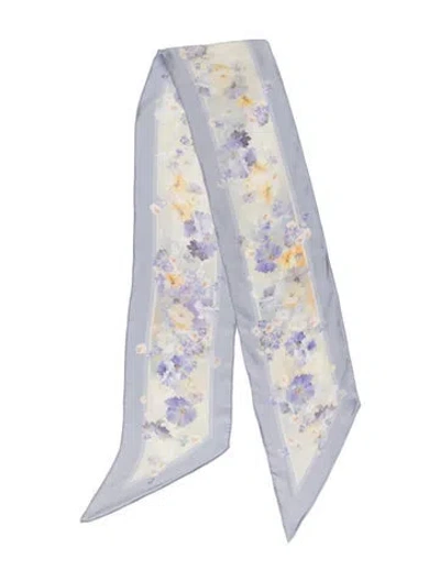 Pre-owned Zimmermann Silk Floral Print Scarf In Blue
