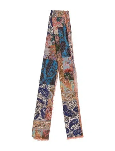 Pre-owned Zimmermann Silk Floral Print Scarf In Pink