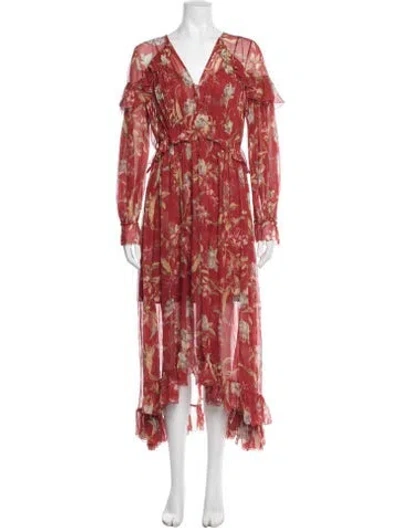 Pre-owned Zimmermann Silk Floral Print Set In Pink