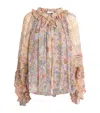Zimmermann Silk Floral Rebellion Blouse In Multi