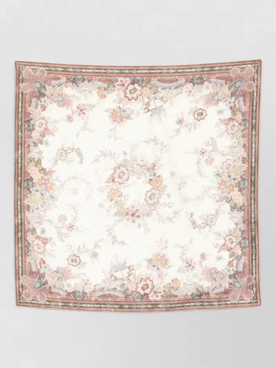 Zimmermann Silk Foulard Square Floral Lightweight Design In Brown