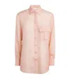 Zimmermann Silk Halliday Manstyle Shirt In Pink