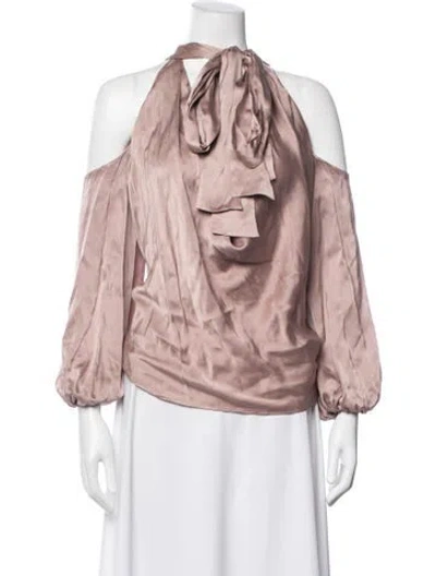 Pre-owned Zimmermann Silk Halterneck Blouse In Pink
