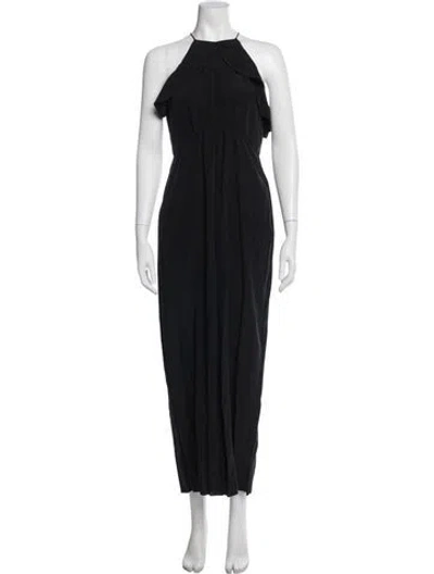 Pre-owned Zimmermann Silk Halterneck Jumpsuit In Black
