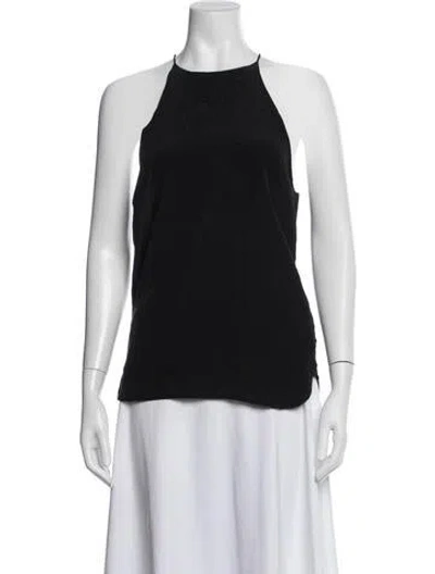 Pre-owned Zimmermann Silk Halterneck Top In Black