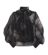 Zimmermann Hypnotic Pussybow Blouse Silk Shirt In Black