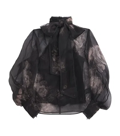 Zimmermann Silk Hypnotic Pussybow Blouse In Black