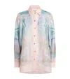 Zimmermann Womens Illuminate Printed Relaxed-fit Silk Shirt Blue Agate Xl