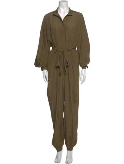 Pre-owned Zimmermann Silk Jumpsuit In Green