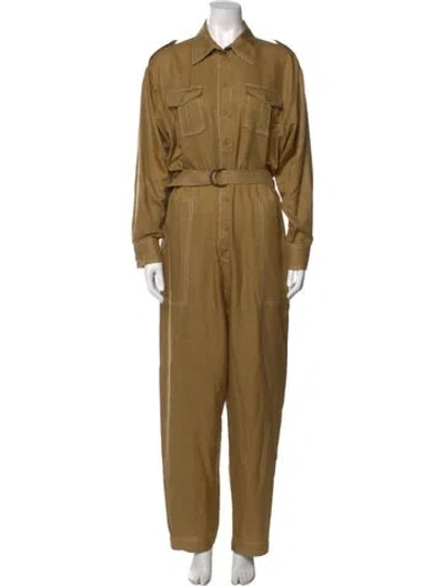 Pre-owned Zimmermann Silk Jumpsuit In Neutrals