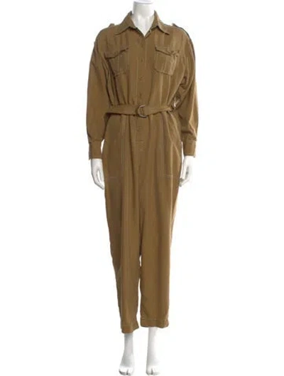 Pre-owned Zimmermann Silk Jumpsuit In Neutrals
