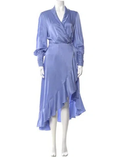 Pre-owned Zimmermann Silk Knee-length Dress In Blue