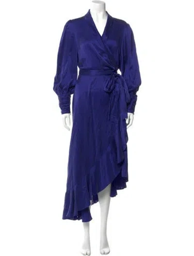 Pre-owned Zimmermann Silk Knee-length Dress In Blue