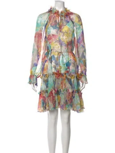Pre-owned Zimmermann Silk Knee-length Dress In Blue