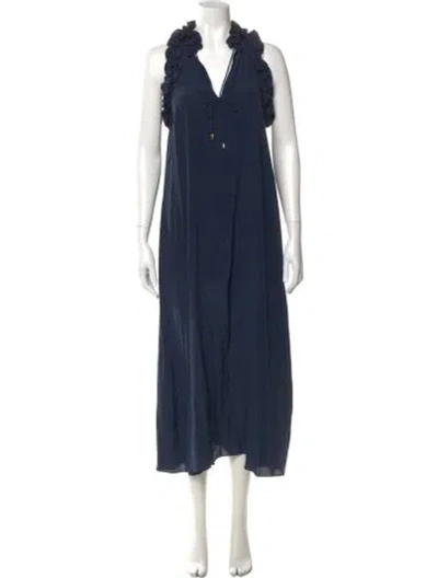 Pre-owned Zimmermann Silk Knee-length Dress In Blue