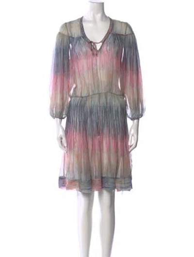Pre-owned Zimmermann Silk Knee-length Dress In Blue