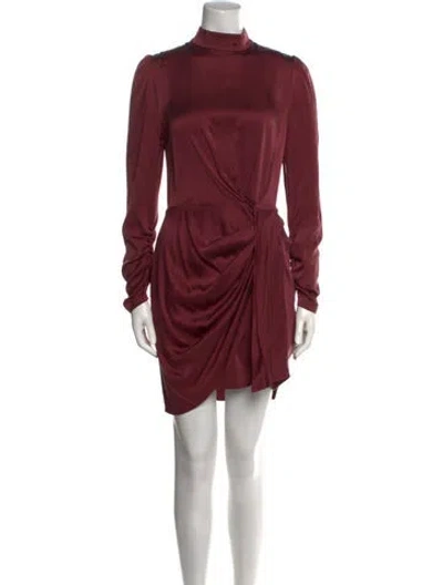 Pre-owned Zimmermann Silk Knee-length Dress In Burgundy