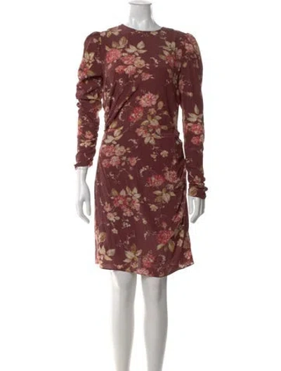 Pre-owned Zimmermann Silk Knee-length Dress In Burgundy