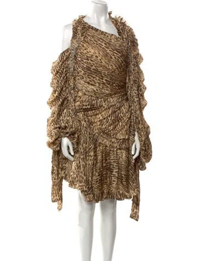 Pre-owned Zimmermann Silk Knee-length Dress In Neutral