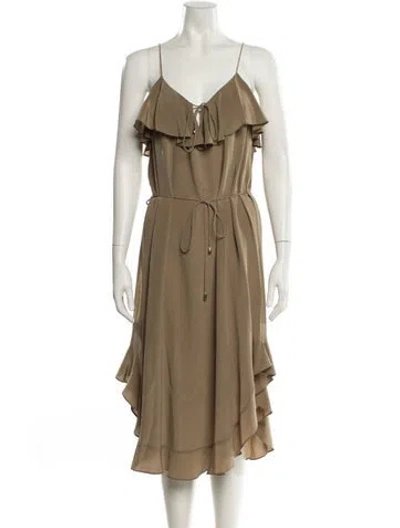 Pre-owned Zimmermann Silk Knee-length Dress In Neutral