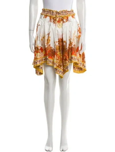 Pre-owned Zimmermann Silk Knee-length Skirt In White