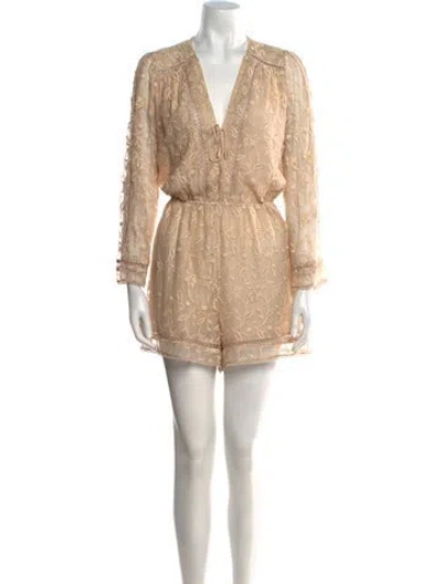 Pre-owned Zimmermann Silk Lace Pattern Romper In Neutral