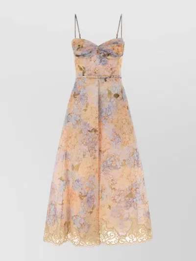 Zimmermann Silk Linen Printed Midi Dress