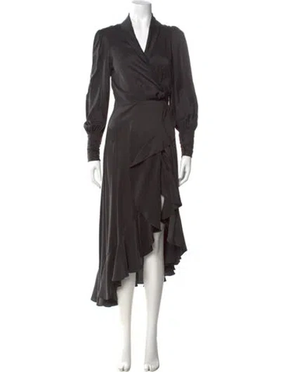 Pre-owned Zimmermann Silk Long Dress In Black