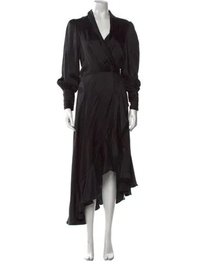 Pre-owned Zimmermann Silk Long Dress In Black