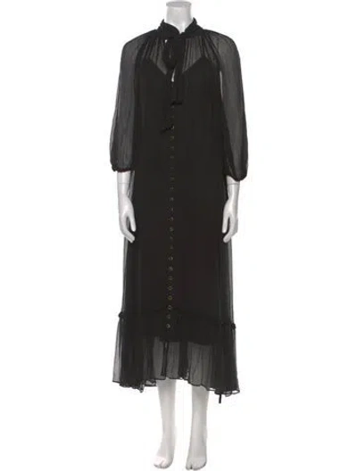 Pre-owned Zimmermann Silk Long Dress In Black