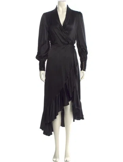 Pre-owned Zimmermann Silk Long Dress In Black