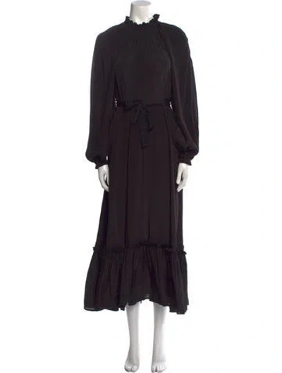 Pre-owned Zimmermann Silk Long Dress In Black