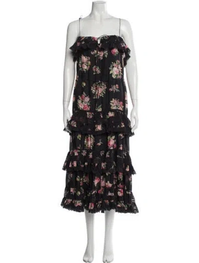 Pre-owned Zimmermann Silk Long Dress In Black