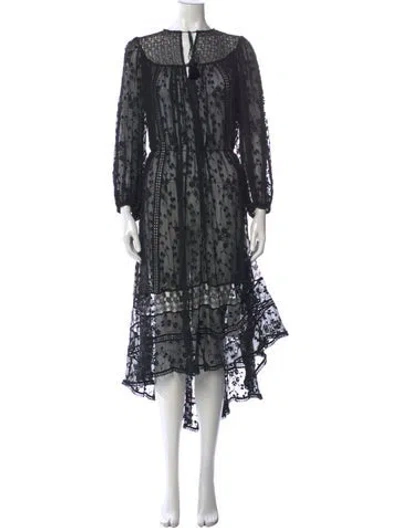 Pre-owned Zimmermann Silk Long Dress In Black