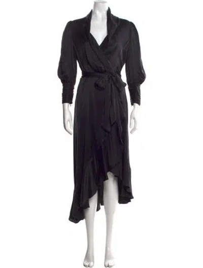 Pre-owned Zimmermann Silk Long Dress In Black