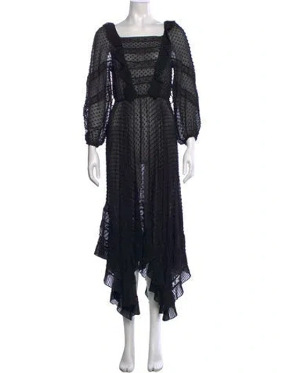 Pre-owned Zimmermann Silk Long Dress In Black