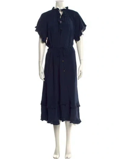 Pre-owned Zimmermann Silk Long Dress In Blue