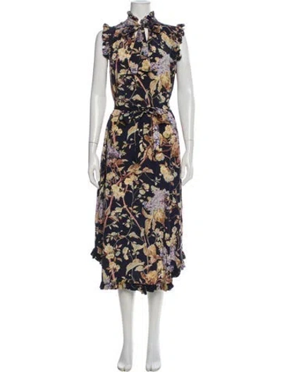 Pre-owned Zimmermann Silk Long Dress In Blue